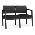 thumbnail image 1 of Lesro Lenox Steel Fabric Reception Waiting Room Guest Loveseat in Black/Nocturnal/Castillo Black, 1 of 5