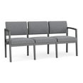 thumbnail image 1 of Lesro Lenox Steel Modern Fabric Waiting Room Guest Sofa in Charcoal/Adler Gray Flannel, 1 of 5
