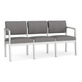 thumbnail image 1 of Lesro Lenox Steel Modern Polyurethane Waiting Room Guest Sofa in Silver/Castillo Metal Gray, 1 of 5