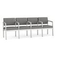 thumbnail image 1 of Lesro Lenox Steel Polyurethane 4-Seat Waiting Room Guest Reception Chair in Silver/Castillo Metal, 1 of 5