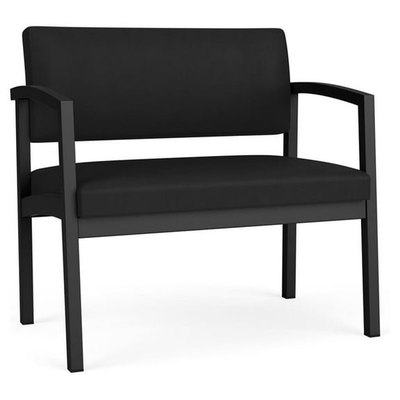 Lesro Lenox Steel Polyurethane Bariatric Waiting Room Guest Chair in Black/Castillo Black