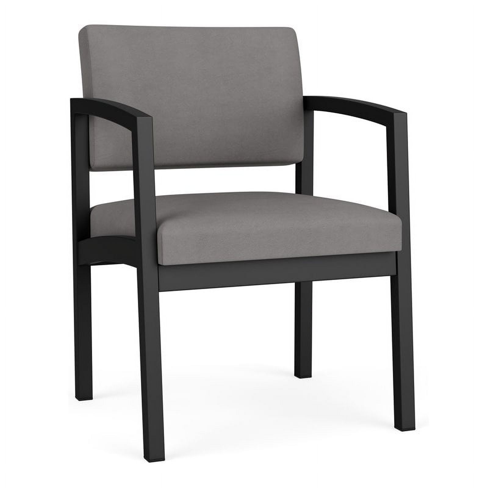 Lesro Lenox Steel Polyurethane Guest Waiting Room Chair in Black