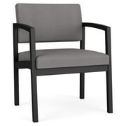 Lesro Lenox Steel Polyurethane Oversize Waiting Room Guest Chair in Black/Castillo Metal