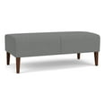 thumbnail image 1 of Luxe Lounge Lobby Reception Waiting 2 Seat Bench / Walnut Wood Legs / Light Gray, 1 of 5