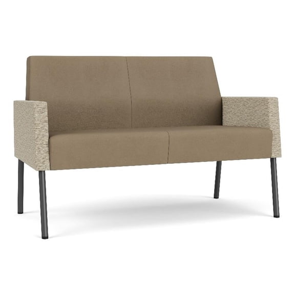 Lesro Mystic Lounge Reception Loveseat in Brown