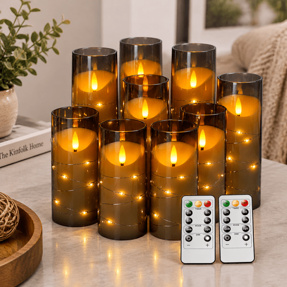 Command Candles Less Candles With Embedded Star String Operated Ledar Timer And Remote ...