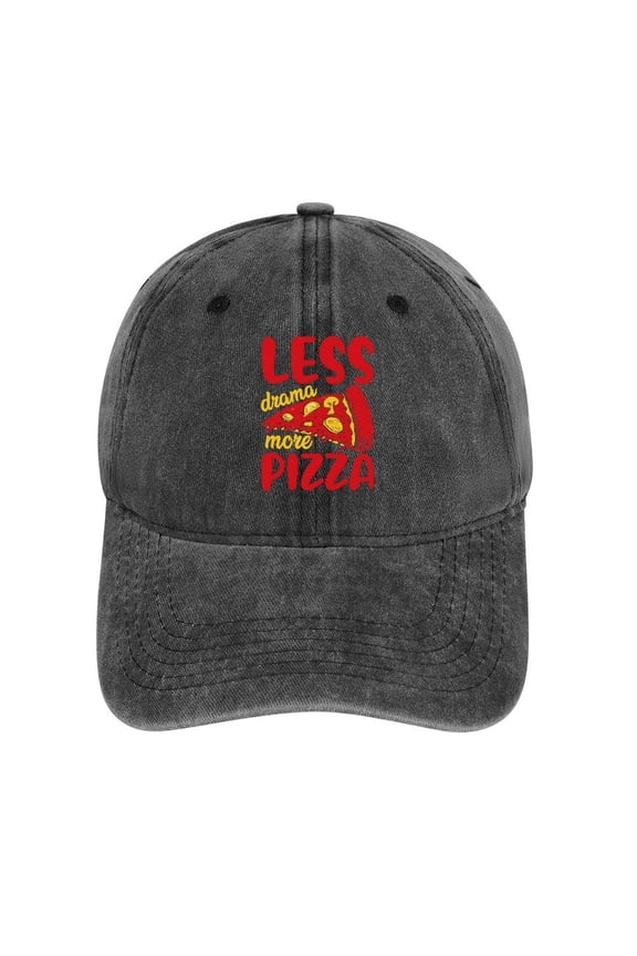 Less Drama, More Pizza Hat Adjustable Funny Fashion Unisex Baseball Cap For Men Women
