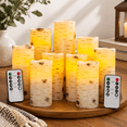 Command Candles Less Flickering Led Candles With Birch Bark Effect - Set Of 9-operated ...