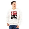 thumbnail image 1 of Less Hate More Dogs Peace Relaxed Pet Unisex Plus Fleece Graphic Sweatshirt Brisco Brands 2X, 1 of 5