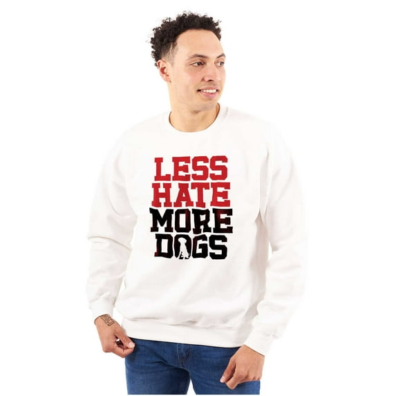 Less Hate More Dogs Peace Relaxed Pet Unisex Plus Fleece Graphic Sweatshirt Brisco Brands 2X