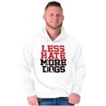 thumbnail image 1 of Less Hate More Dogs Peace Relaxed Pet Unisex Plus Fleece Graphic Hoodie Brisco Brands 2X, 1 of 5
