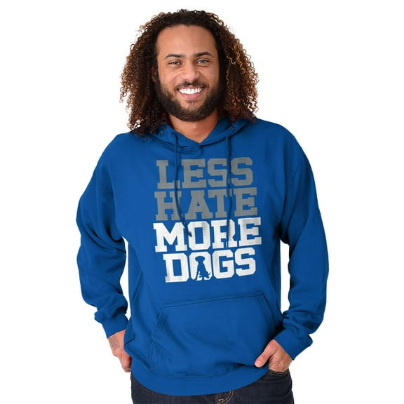 Less Hate More Dogs Peace Relaxed Pet Unisex Plus Fleece Graphic Hoodie Brisco Brands 4X