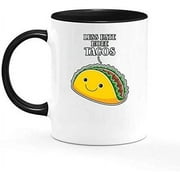 Less Hate More Tacos Funny Pop Culture Novelty Design Ceramic Coffee