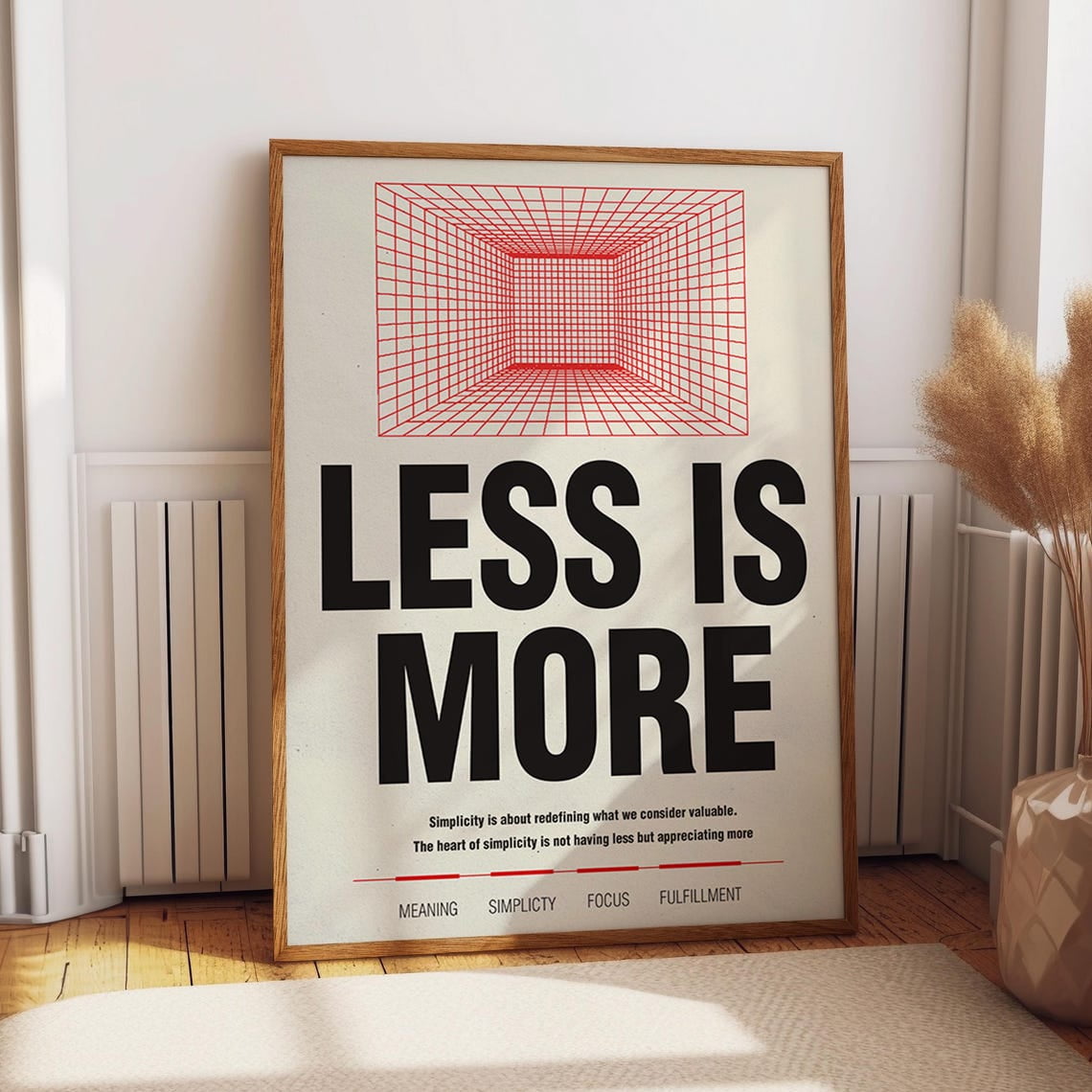 Less Is More Typography Poster – Minimalist Modern Wall Art, Simple ...