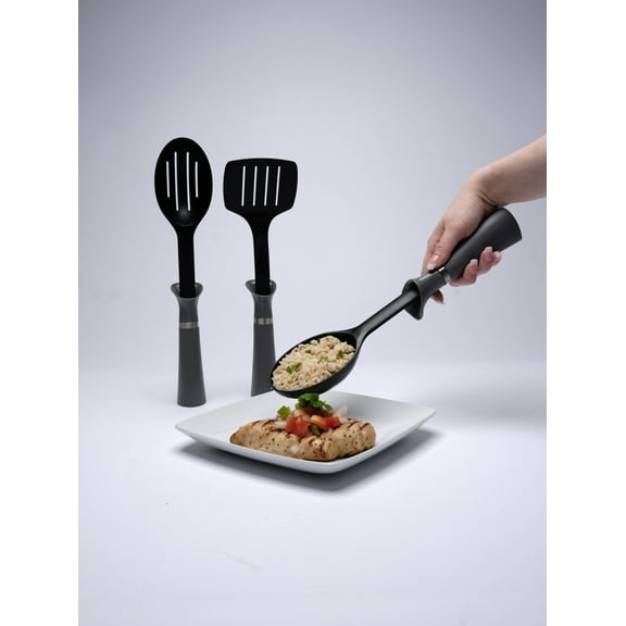 Less Mess Serving Set - Serving Spoon, Slotted Spoon, and Spatula
