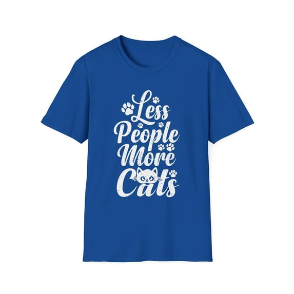 Less People More Cats - Cute Cat Lover Saying with Paw Prints T-Shirt
