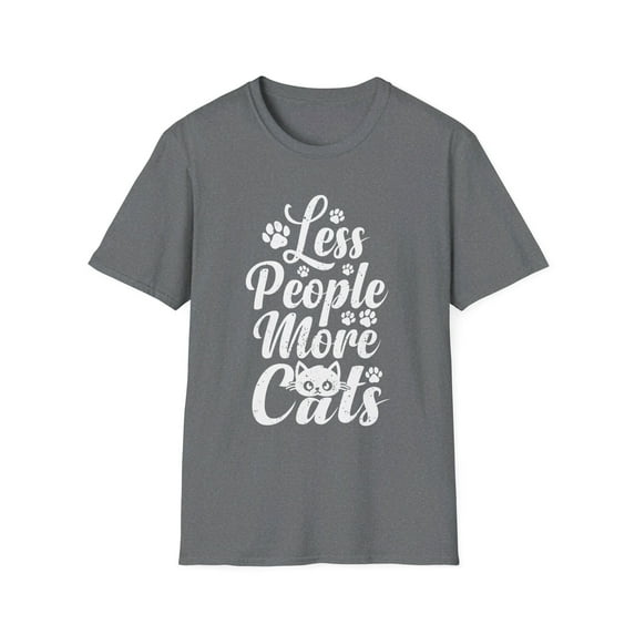Less People More Cats - Cute Cat Lover Saying with Paw Prints T-Shirt