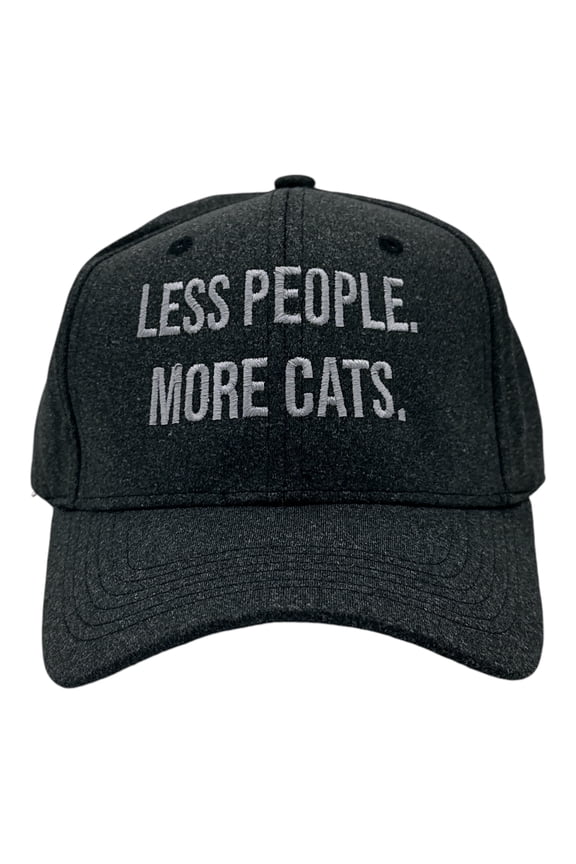 Less People More Cats Hat Funny Sarcastic Kitten Lovers Cap