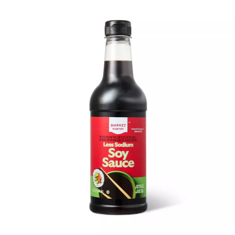 Less Sodium Soy Sauce 15oz Market Pantry (Pack of 6)