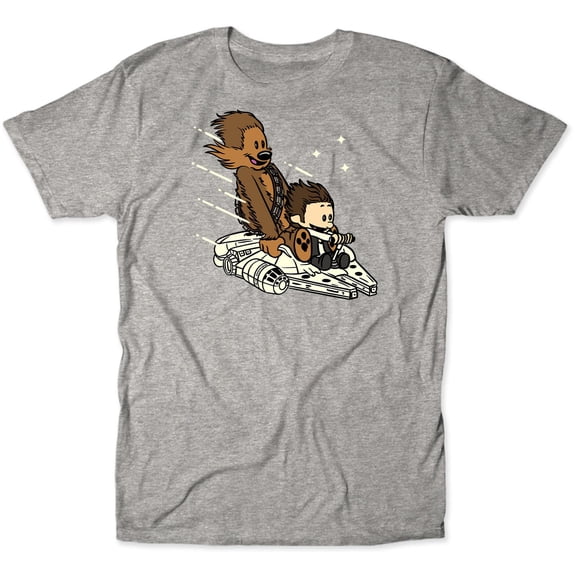 Less Than 12 Parsecs Funny Han Chewie Cal Hobbs Mashup Retro Sci-Fi T-Shirt