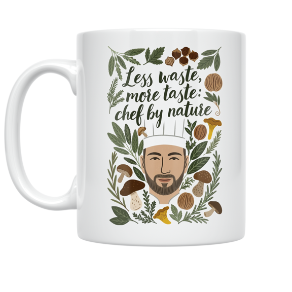 Less Waste More Taste Chef by Nature - Eco-Friendly Cooking Enthusiast - 11 oz Ceramic Coffee Mug