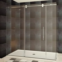 LessCare Frameless Shower Enclosure 68-72W x 72H x 36D Chrome/Brushed Nickel