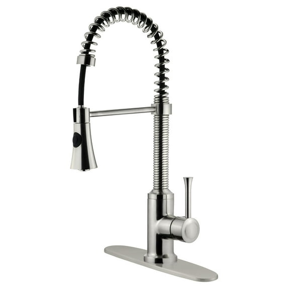 LessCare LK9B Kitchen Faucet With Shower Sprayer, Brushed Nickel
