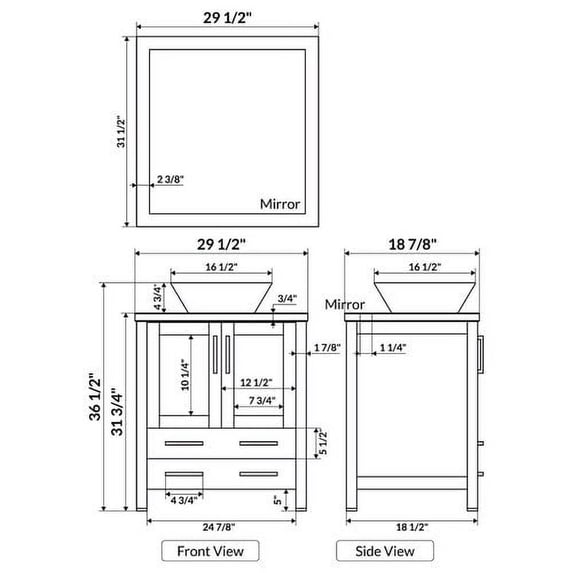 LessCare Modern 30'' Single Bathroom Vanity Set with Mirror