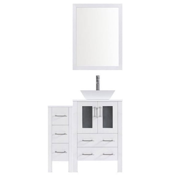 LessCare Modern 48'' Single Bathroom Vanity Set with Mirror