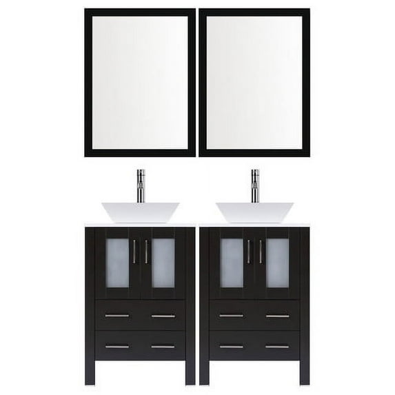 LessCare Modern 60'' Double Bathroom Vanity Set with Mirror