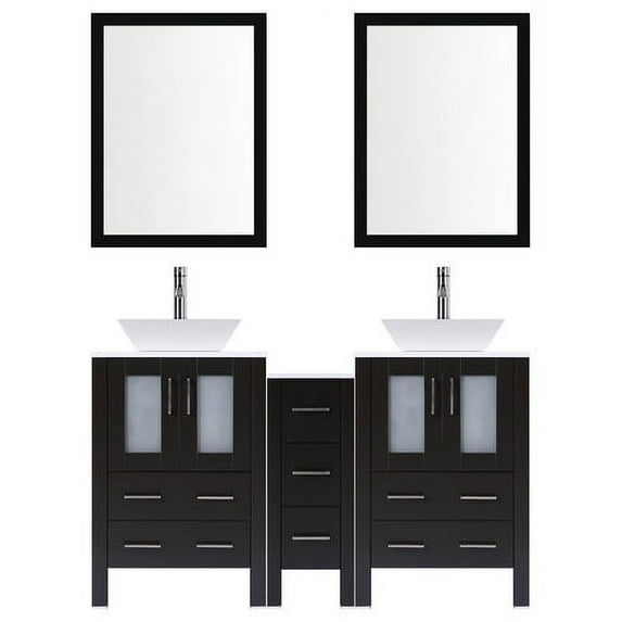 LessCare Modern 72'' Double Bathroom Vanity Set with Mirror