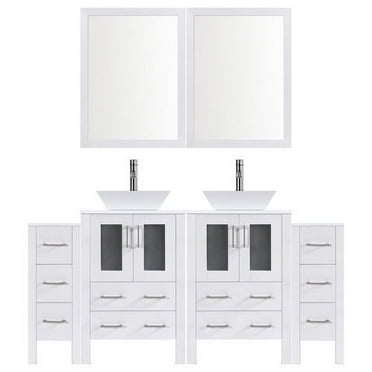 LessCare Modern 96'' Double Bathroom Vanity Set with Mirror