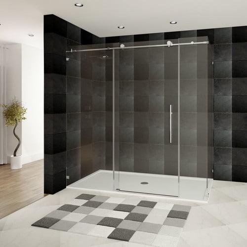 Ultra-C Frameless Clear Glass Chrome Sliding Shower Door