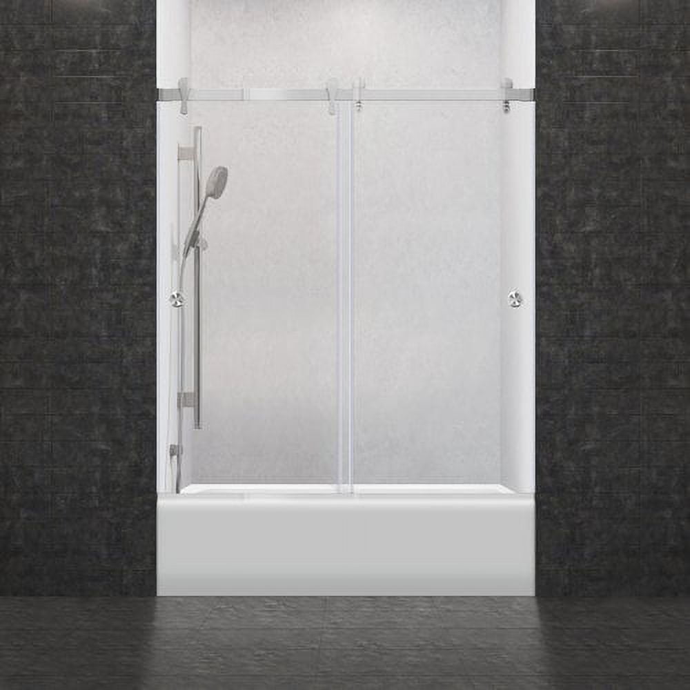 Ultra-H 60" Chrome Frameless Sliding Bathtub Door