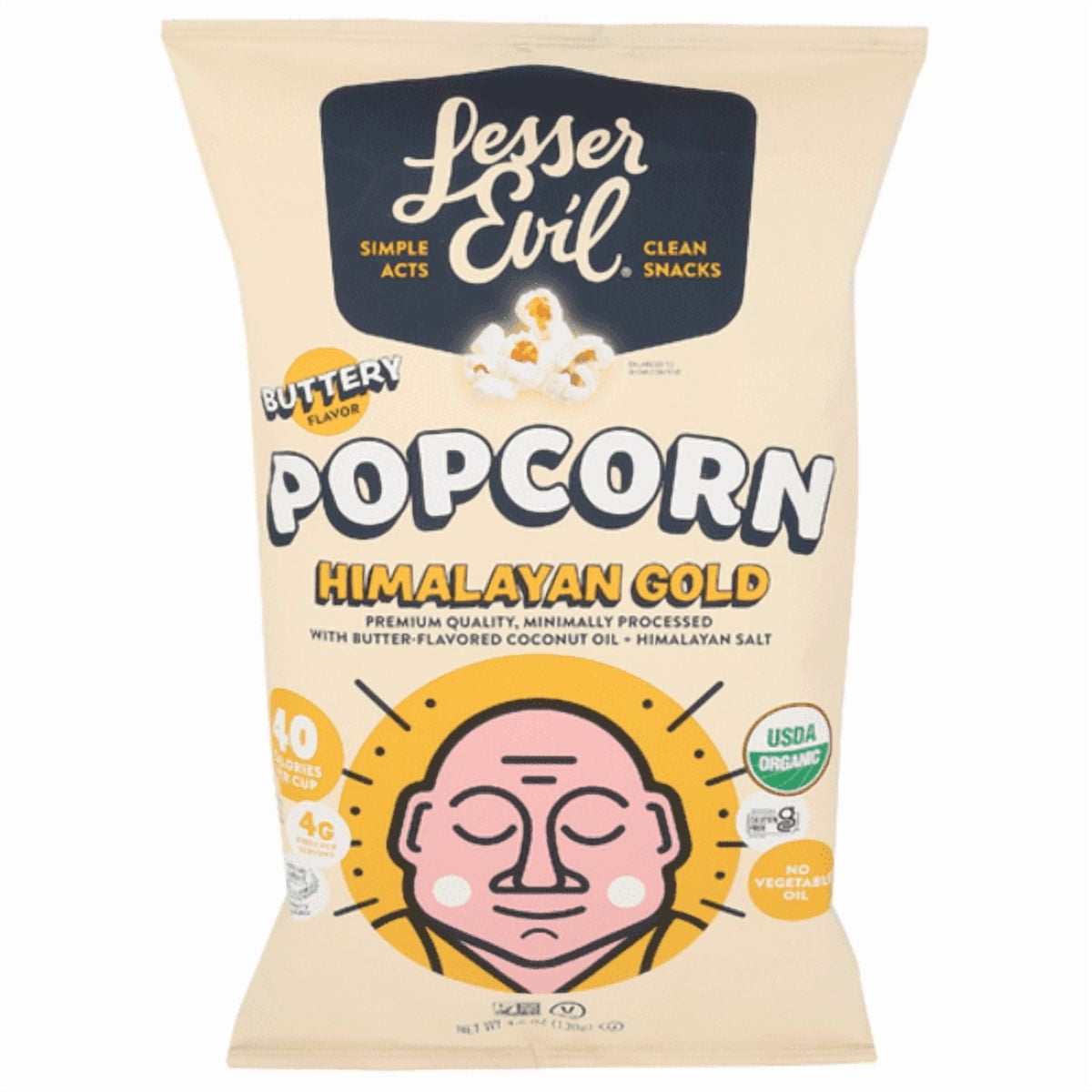 Lesser Evil Organic Himalayan Gold Popcorn 4.6 oz - Pack of 2