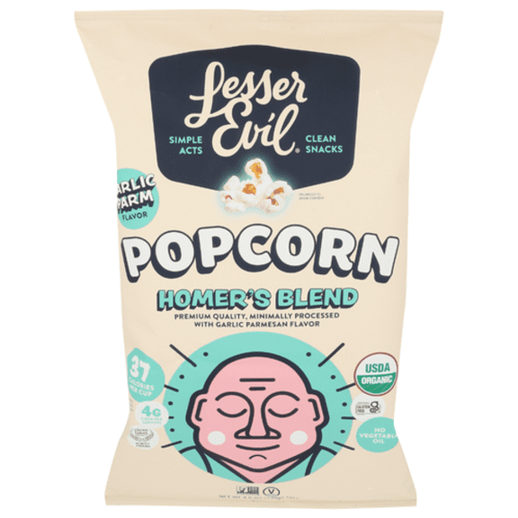 Lesser Evil Organic Homers Blend Popcorn 4.6 oz - Pack of 3