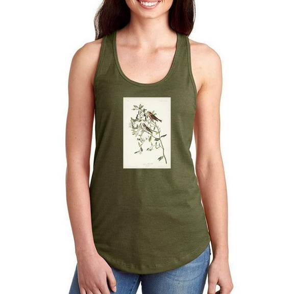 Lesser Red Poll Racerback Tank Women -John James Audubon Designs, Female x-Large