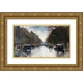 thumbnail image 1 of Lesser Ury 14x10 Gold Ornate Wood Frame and Double Matted Museum Art Print Titled - Street in the Tiergarten (1920), 1 of 4