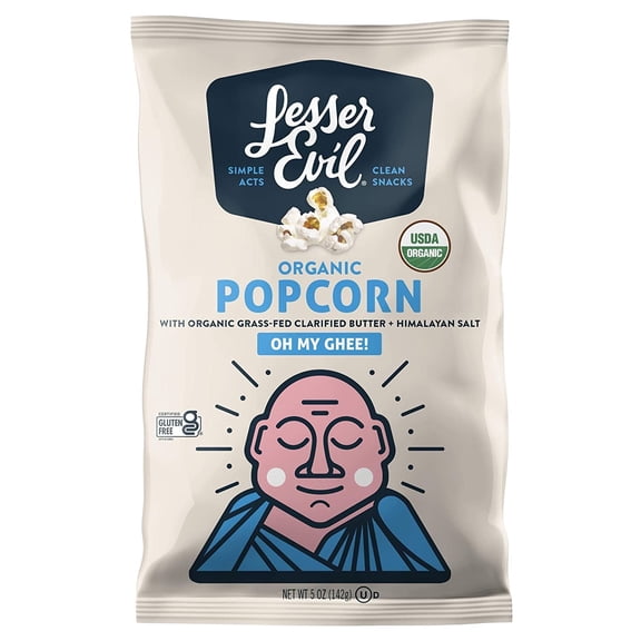 LesserEvil Buddha Bowl Organic Popcorn Gluten Free Oh My Ghee -- 4.6 oz Pack of 4