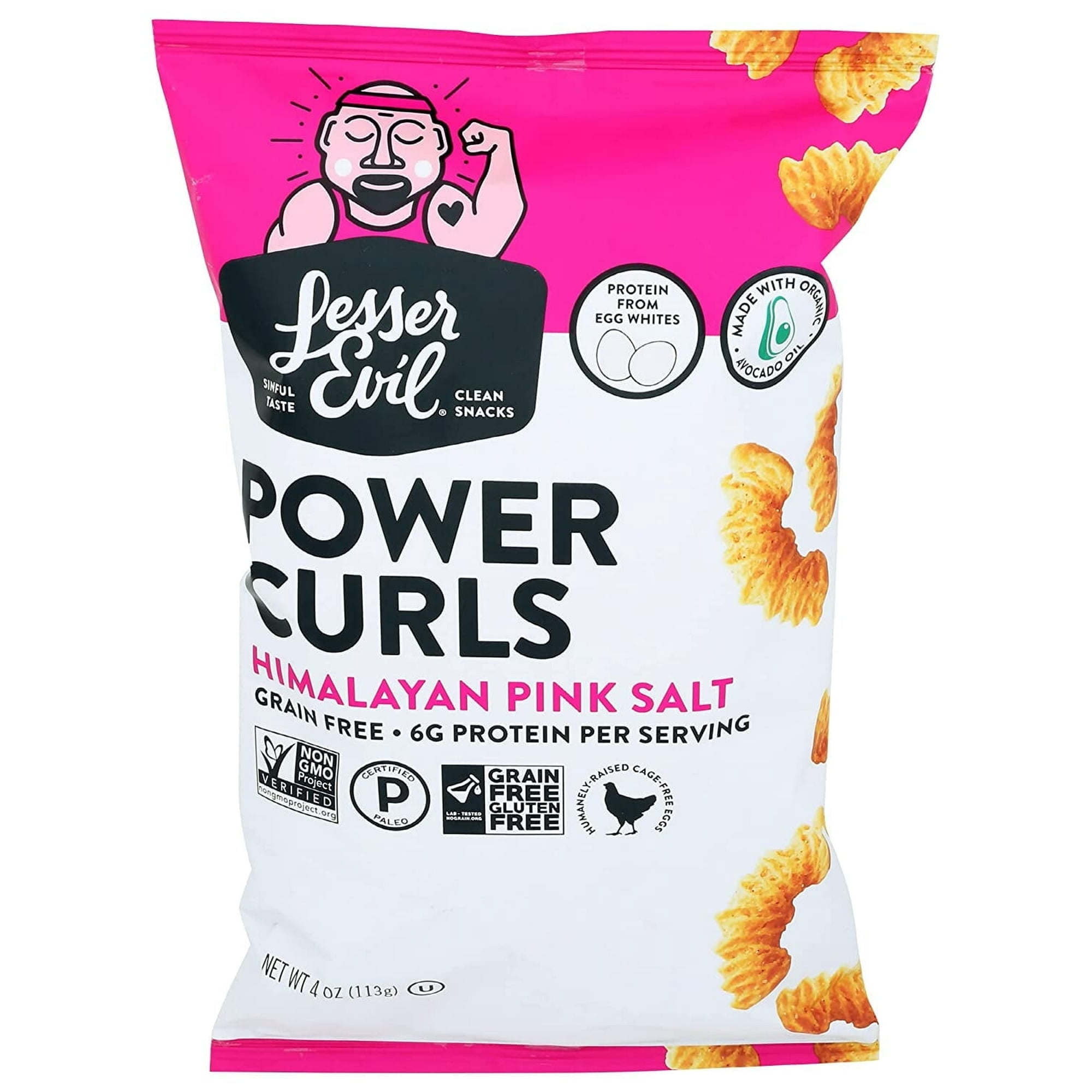 LesserEvil Egg White Curls Himalayan Pink Salt - 4 oz Pack of 2