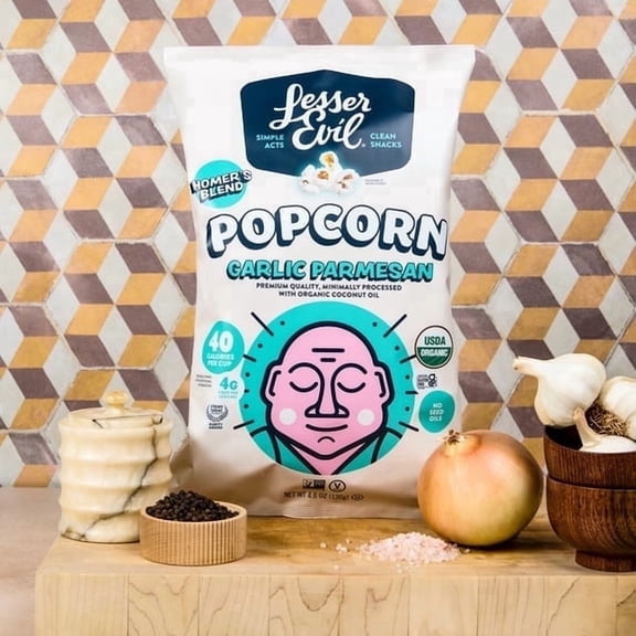 LesserEvil Garlic Parmesan Organic Popcorn, 4.6 Oz