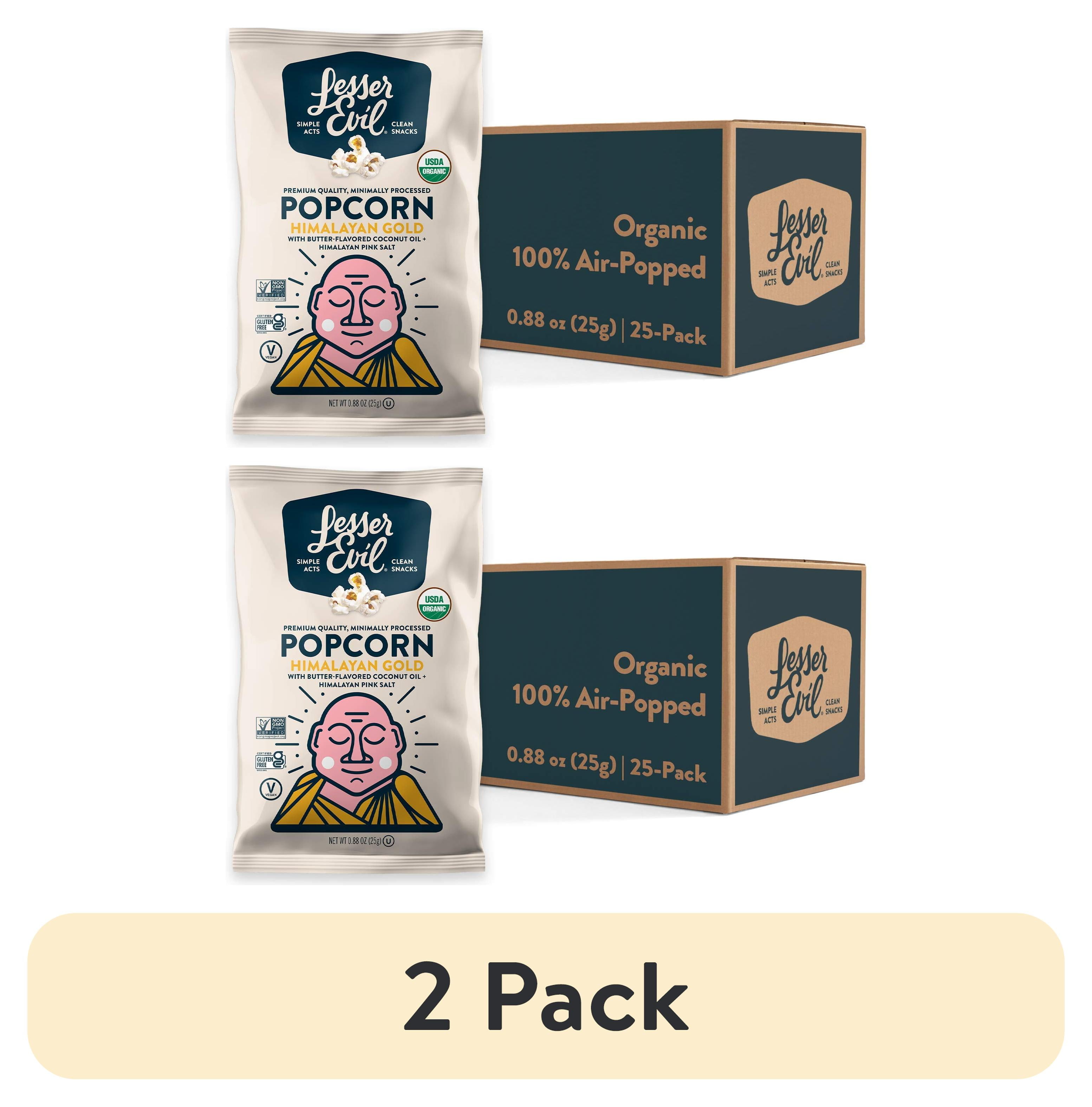 (2 pack) LesserEvil Himalayan Gold Organic Popcorn, No Artificial ...