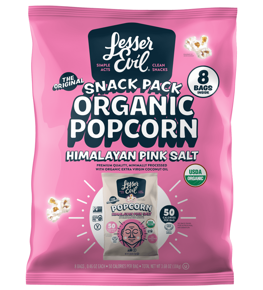 LesserEvil Organic Himalayan Pink Salt Popcorn Multipack
