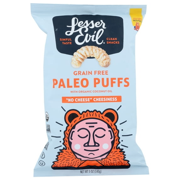 LesserEvil Organic Paleo Puffs No Cheese Cheesiness Flavor 5 oz