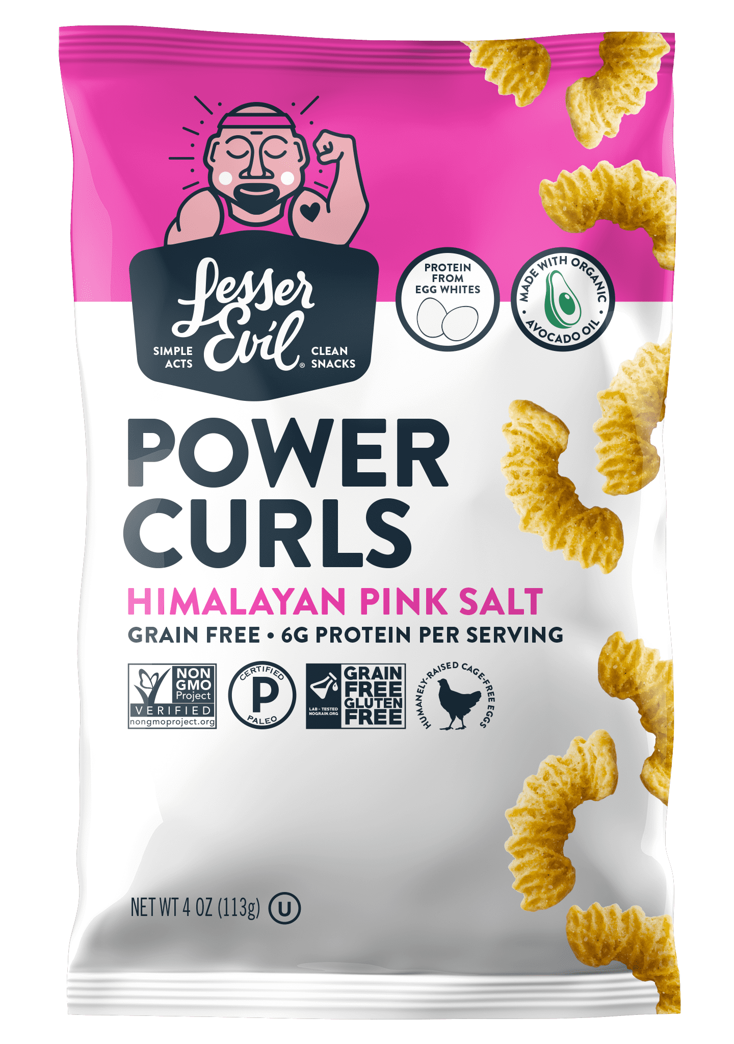 LesserEvil Organic Power Curls, Himalayan Pink Salt, 4 oz