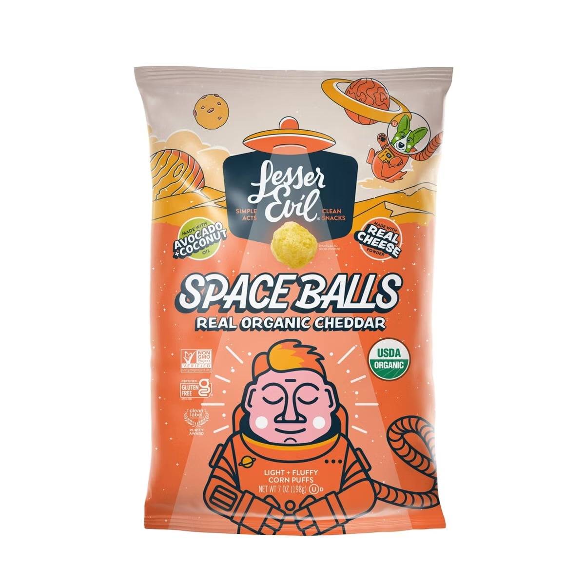 LesserEvil Spaceballs Real Cheddar 7 oz