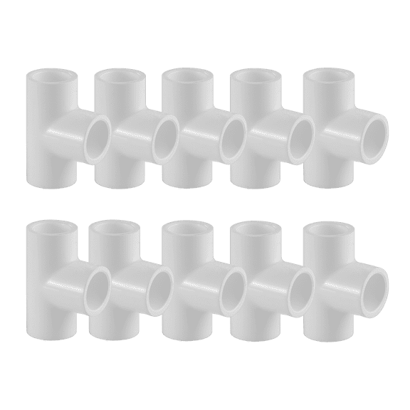 Lesso America 401-005 (10 Pack), Plumbing, PVC Pipe Fitting, Tee, SCH40, 1/2"