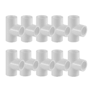 Lesso America 401-005 10 Pack, Plumbing, PVC Pipe Fitting, Tee, SCH40, 1/2