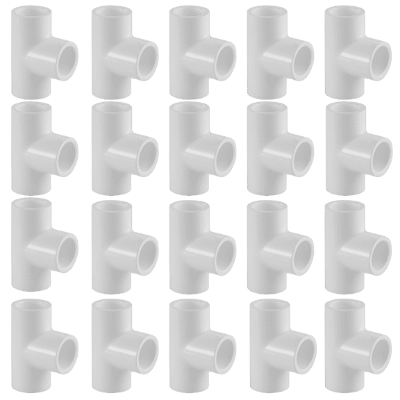 Lesso America 401-005(20 Pack), Plumbing, PVC Pipe Fitting, Tee, SCH40, 1/2"