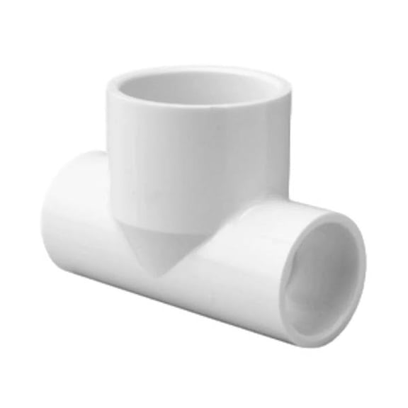 Lesso America 401-074, Plumbing, PVC Pipe Fitting, Reducing Tee, SCH40, 1/2" x 1/2" x 3/4"